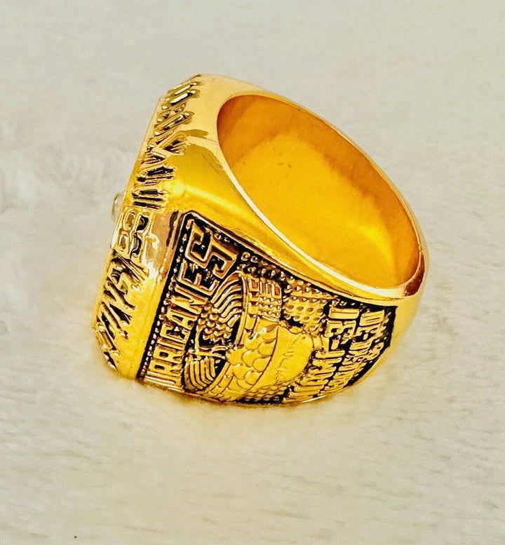 1983 Miami Hurricanes NCAA 18k GP Brass Championship Ring with box, US SHIP