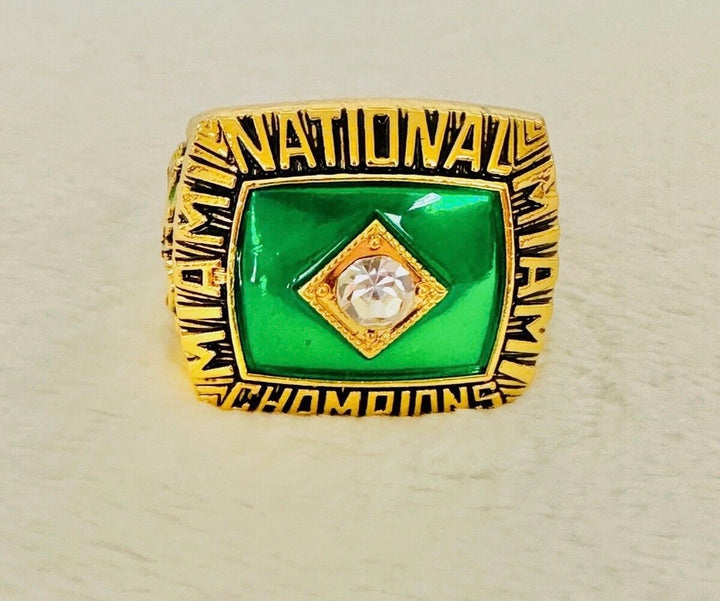 1987 Miami Hurricanes NCAA 18k GP Brass Championship Ring, US SHIP