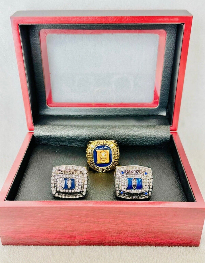 3 PCS Duke Blue Devils 2001-2015 National Champions Ring complete set with box, US SHIP