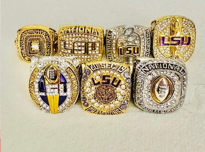 7 PCS LSU Tigers National Championship Ring, US SHIP 1958-2020