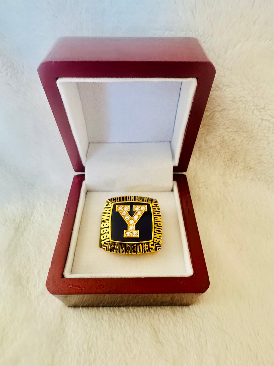 1996 BYU Cougars WAC and Cotton bowl Championship Ring W Box - EB Sports Championship Rings