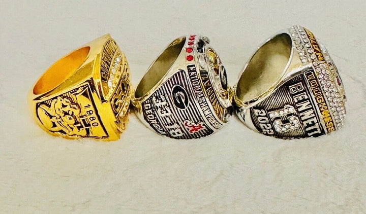 3 PCS Georgia Bulldogs National Championship Ring, US SHIP 1980/2022/23