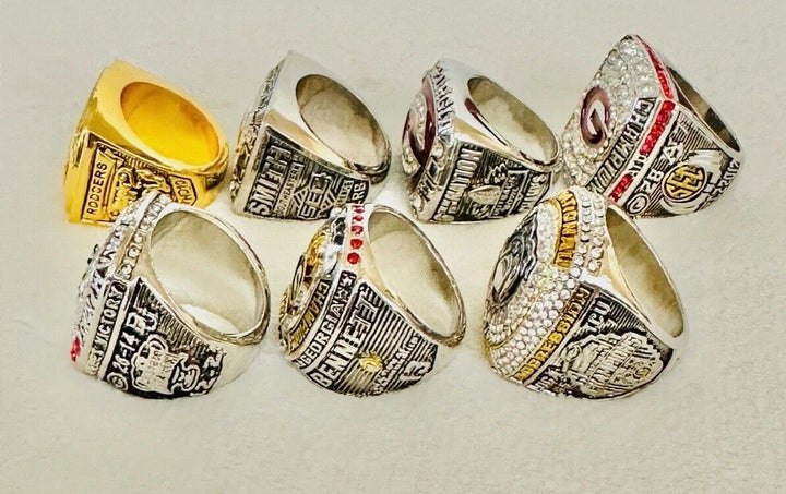 7 PCS Georgia Bulldogs Championship Ring Set with box, US SHIP 1980-2023