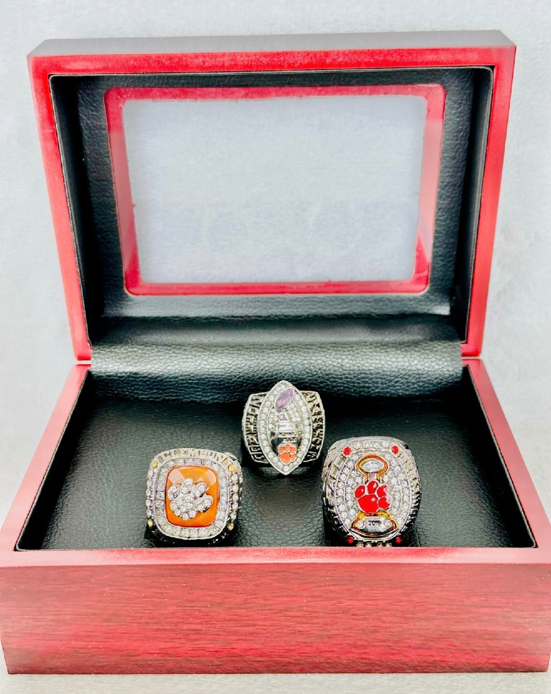 3 PCS ACC Clemson Tigers Championship Ring Set with box, US Ship