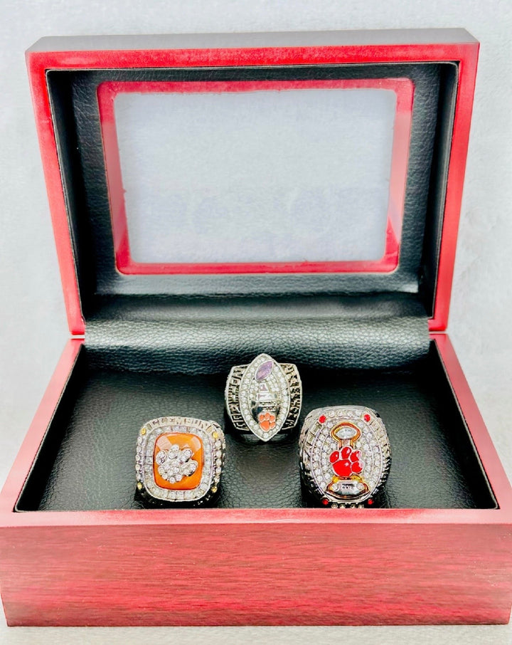 3 PCS ACC Clemson Tigers Championship Ring Set with box, US Ship