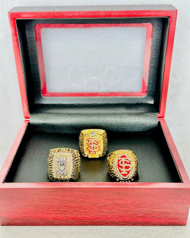3 PCS Florida State Championship Ring Set with box, US SHIP 1993/2013/14
