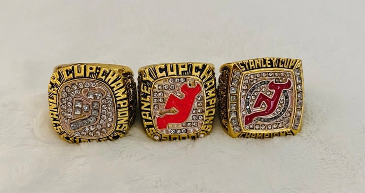 3 PCS Jersey Devils Stanley Cup 18k GP Championship Ring Set with box, 🇺🇸 SHIP