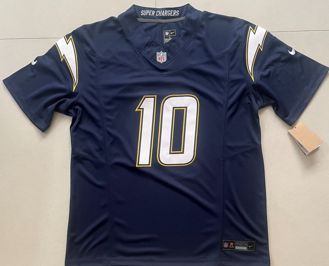 Justin Herbert #10 LA Chargers Dark Blue Stitched Jersey, Carry L and XL - EB Sports Championship Rings