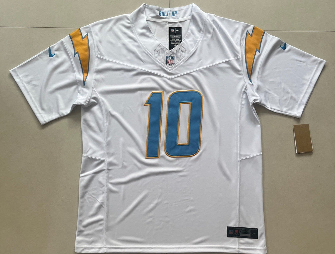 Justin Herbert #10 LA Chargers White Nike Stitched Jersey, Carry L and XL - EB Sports Championship Rings