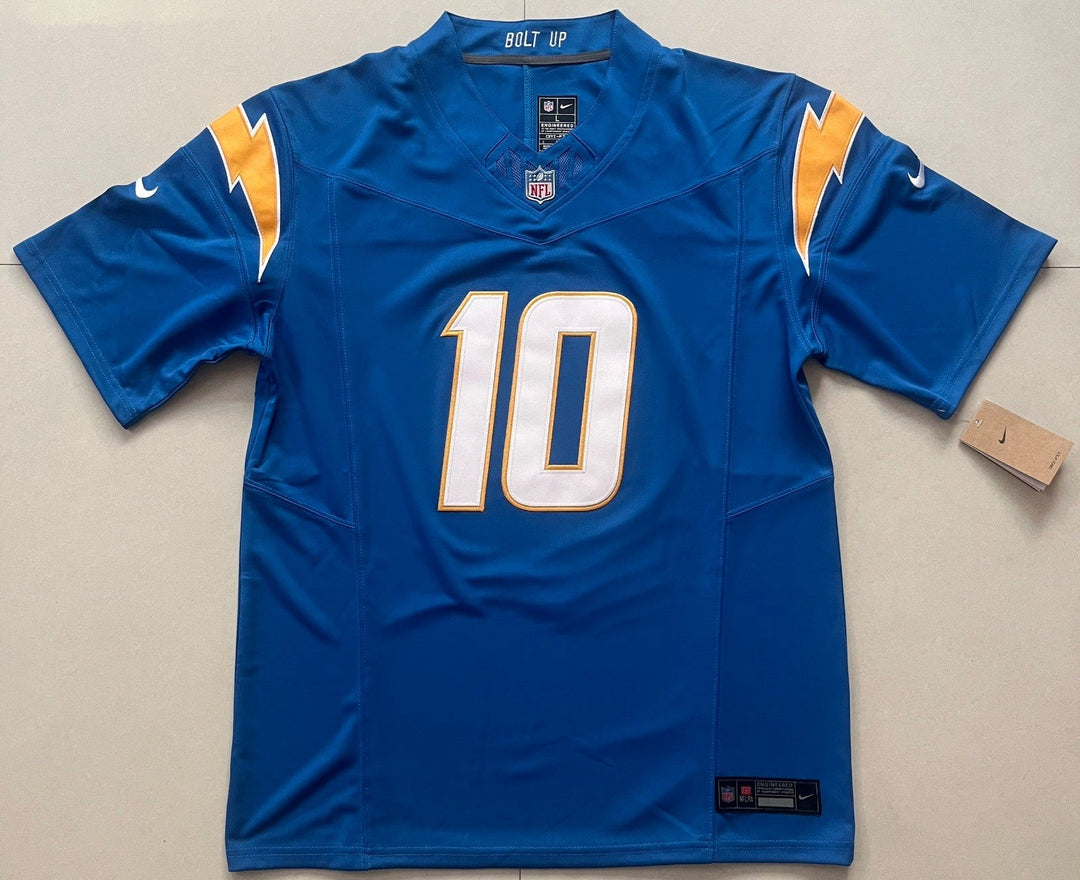 Justin Herbert #10 LA Chargers Light Blue Stitched Jersey, Carry L and XL - EB Sports Championship Rings