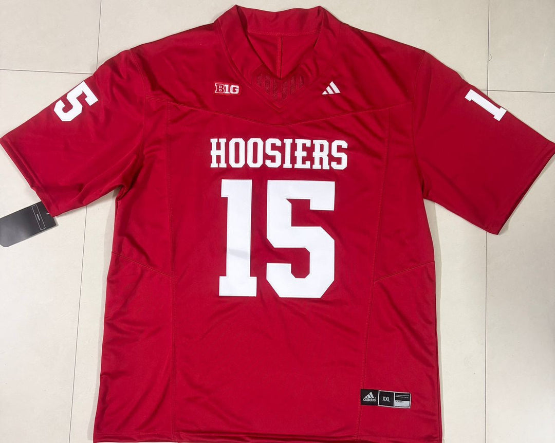 Fernando Mendoza #15 Indiana Hoosiers Stitched Jersey, Carry L and XL - EB Sports Championship Rings