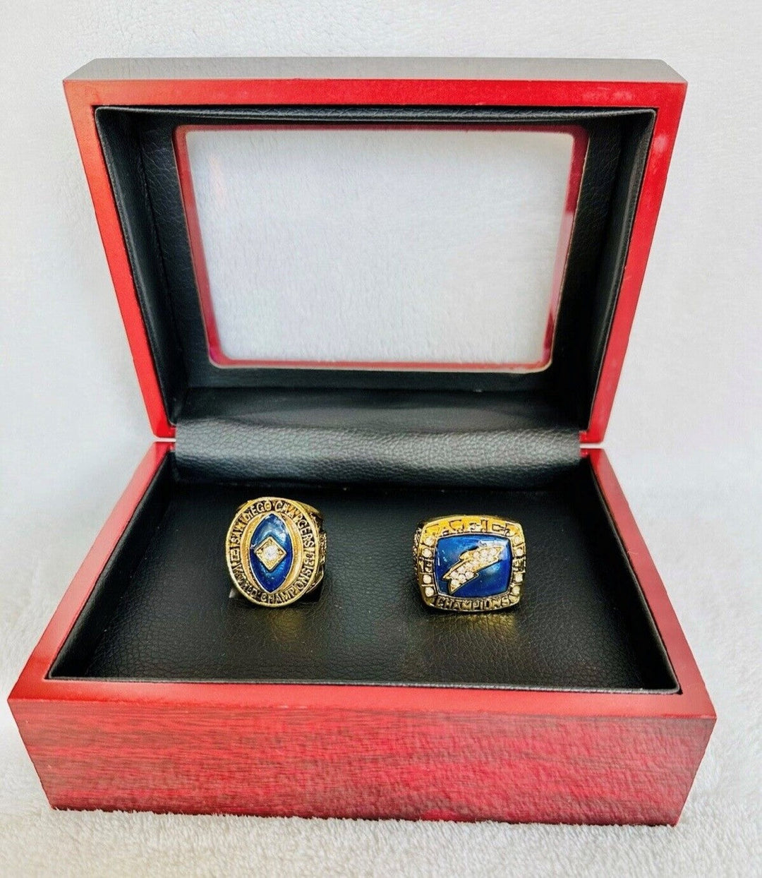 LA Chargers AFC Championship Ring Set with box, US SHIP 1963/1994 - EB Sports Championship Rings