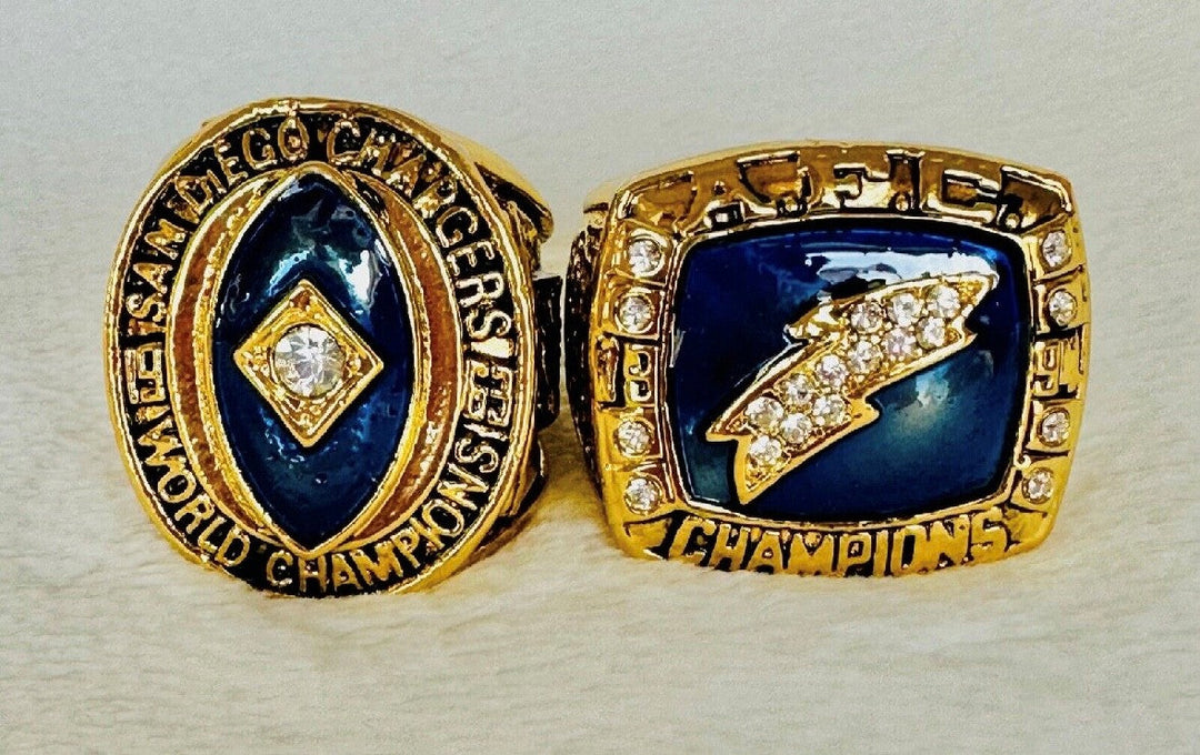 LA Chargers AFC Championship Ring Set, US SHIP 1963/1994 - EB Sports Championship Rings