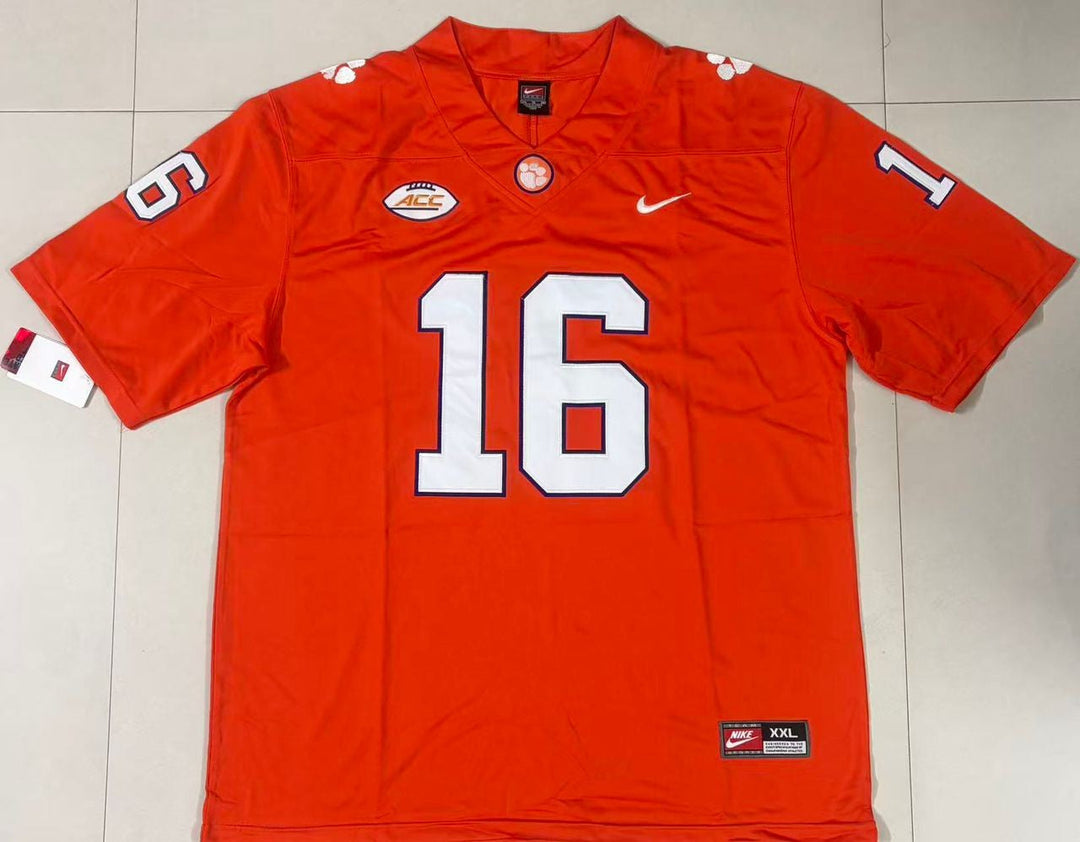 Trevor Lawrence #16 Clemson Tigers Jersey Stitched Jersey, Carry L and XL - EB Sports Championship Rings