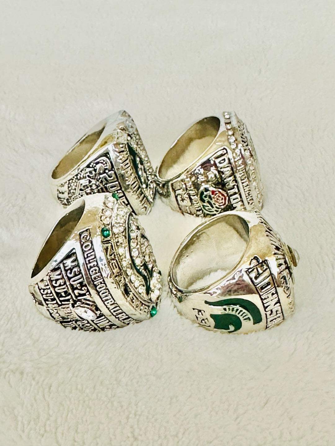 4 PCS Michigan State Spartans Championship Ring Set, US Ship - EB Sports Champion&